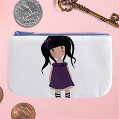 Dolly Girl In Purple Large Coin Purse by Valentinaart