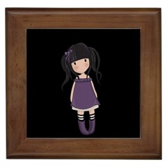 Dolly Girl In Purple Framed Tiles