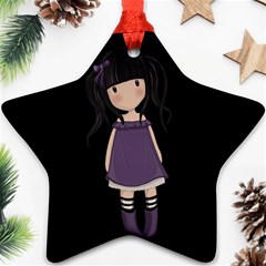 Dolly Girl In Purple Ornament (star) by Valentinaart