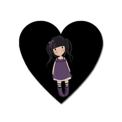 Dolly Girl In Purple Heart Magnet by Valentinaart