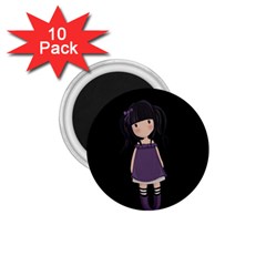 Dolly Girl In Purple 1 75  Magnets (10 Pack)  by Valentinaart