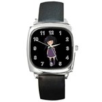 Dolly girl in purple Square Metal Watch Front