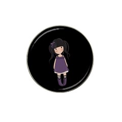 Dolly Girl In Purple Hat Clip Ball Marker (4 Pack) by Valentinaart