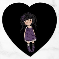 Dolly Girl In Purple Jigsaw Puzzle (heart) by Valentinaart