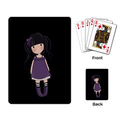 Dolly Girl In Purple Playing Card by Valentinaart