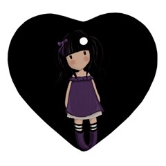 Dolly Girl In Purple Heart Ornament (two Sides)