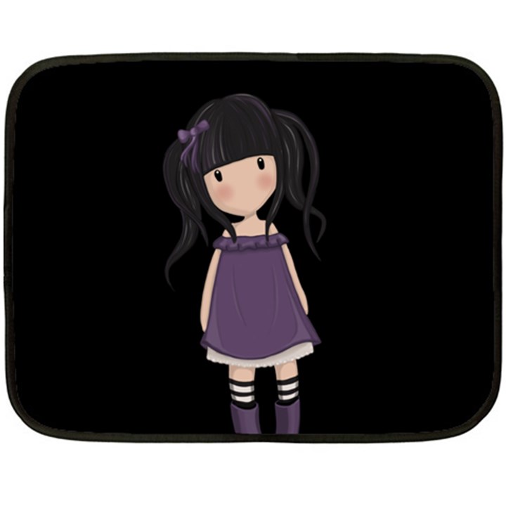 Dolly girl in purple Double Sided Fleece Blanket (Mini) 