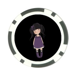 Dolly Girl In Purple Poker Chip Card Guard by Valentinaart