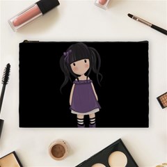 Dolly Girl In Purple Cosmetic Bag (large)  by Valentinaart