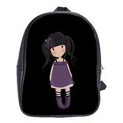 Dolly Girl In Purple School Bag (large) by Valentinaart