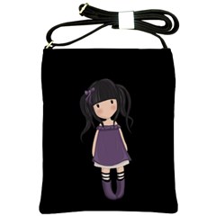 Dolly Girl In Purple Shoulder Sling Bags by Valentinaart