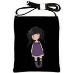 Dolly girl in purple Shoulder Sling Bags Front