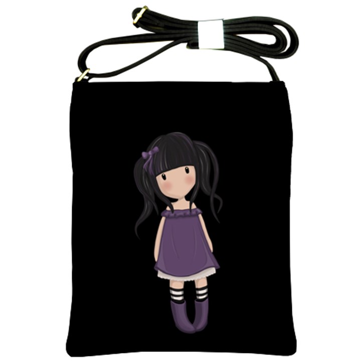 Dolly girl in purple Shoulder Sling Bags