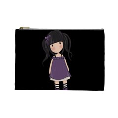 Dolly Girl In Purple Cosmetic Bag (large)  by Valentinaart