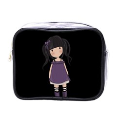 Dolly Girl In Purple Mini Toiletries Bags by Valentinaart