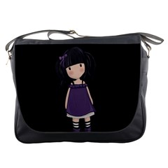 Dolly Girl In Purple Messenger Bags by Valentinaart