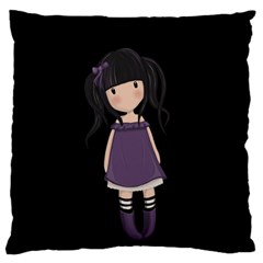 Dolly Girl In Purple Large Cushion Case (two Sides) by Valentinaart