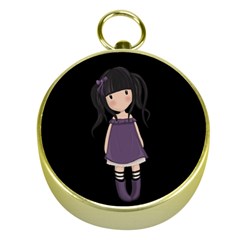 Dolly Girl In Purple Gold Compasses by Valentinaart