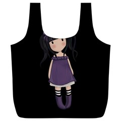 Dolly Girl In Purple Full Print Recycle Bags (l)  by Valentinaart