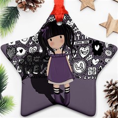 Dolly Girl In Purple Ornament (star) by Valentinaart