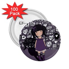 Dolly Girl In Purple 2 25  Buttons (100 Pack)  by Valentinaart