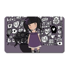 Dolly Girl In Purple Magnet (rectangular) by Valentinaart