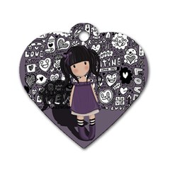 Dolly Girl In Purple Dog Tag Heart (one Side) by Valentinaart