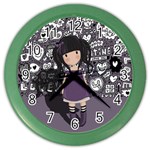 Dolly girl in purple Color Wall Clocks Front