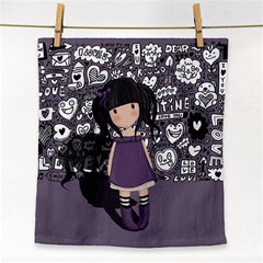 Dolly Girl In Purple Face Towel by Valentinaart