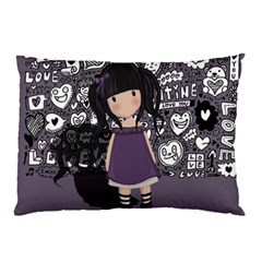 Dolly Girl In Purple Pillow Case by Valentinaart