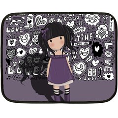 Dolly Girl In Purple Fleece Blanket (mini) by Valentinaart