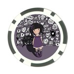 Dolly girl in purple Poker Chip Card Guard (10 pack) Front