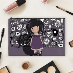 Dolly Girl In Purple Cosmetic Bag (large)  by Valentinaart