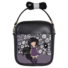 Dolly Girl In Purple Girls Sling Bags by Valentinaart