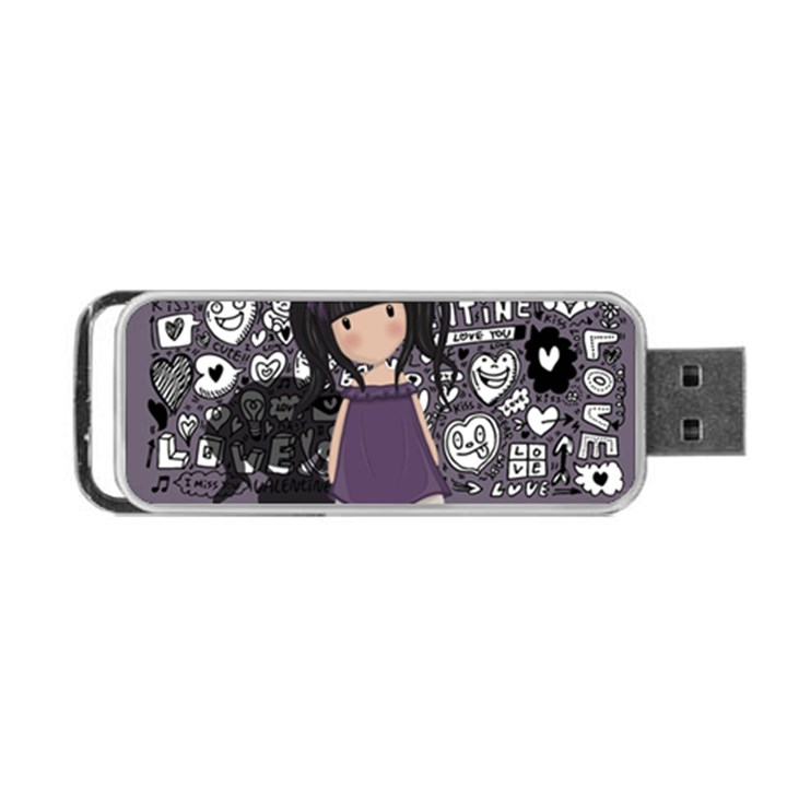 Dolly girl in purple Portable USB Flash (Two Sides)