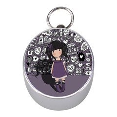 Dolly Girl In Purple Mini Silver Compasses by Valentinaart