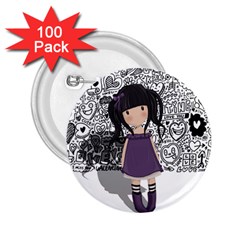 Dolly Girl In Purple 2 25  Buttons (100 Pack)  by Valentinaart