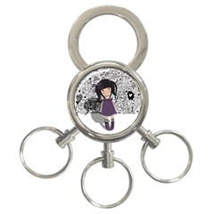 Dolly Girl In Purple 3-ring Key Chains by Valentinaart