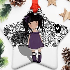 Dolly Girl In Purple Star Ornament (two Sides) by Valentinaart