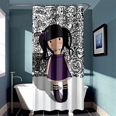 Dolly Girl In Purple Shower Curtain 36  X 72  (stall)  by Valentinaart