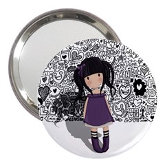 Dolly Girl In Purple 3  Handbag Mirrors by Valentinaart