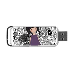 Dolly Girl In Purple Portable Usb Flash (one Side) by Valentinaart