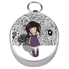 Dolly Girl In Purple Silver Compasses by Valentinaart