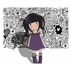 Dolly Girl In Purple Double Sided Flano Blanket (small)  by Valentinaart