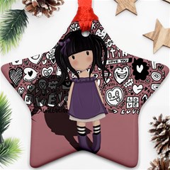 Dolly Girl In Purple Ornament (star) by Valentinaart