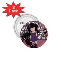 Dolly Girl In Purple 1 75  Buttons (10 Pack) by Valentinaart