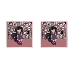 Dolly Girl In Purple Cufflinks (square) by Valentinaart