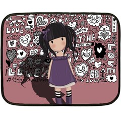 Dolly Girl In Purple Fleece Blanket (mini) by Valentinaart