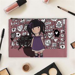 Dolly Girl In Purple Cosmetic Bag (large)  by Valentinaart