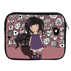 Dolly Girl In Purple Apple Ipad 2/3/4 Zipper Cases by Valentinaart